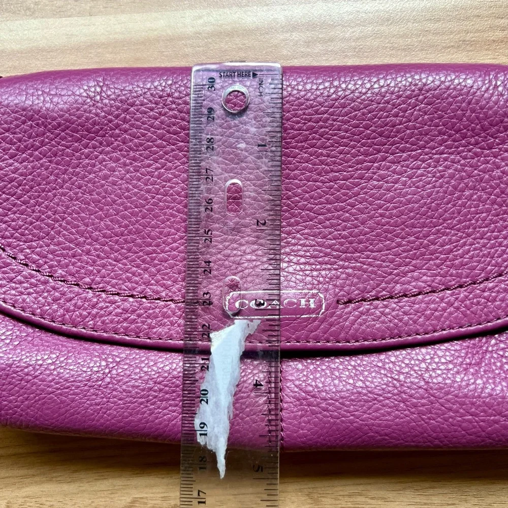 Coach Purple Pebbled Leather Clutch - Picture 15 of 15
